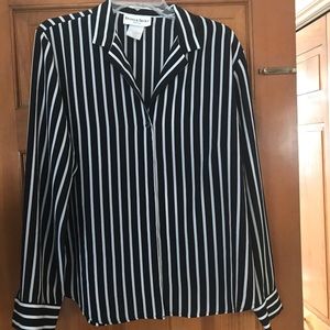 Danny & Nicole black and white striped blouse